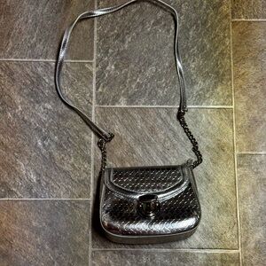 Nine West Metallic Silver Crossbody Bag